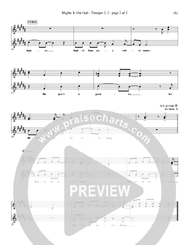 Mighty Is Our God Trumpet 2/3 (Don Moen)