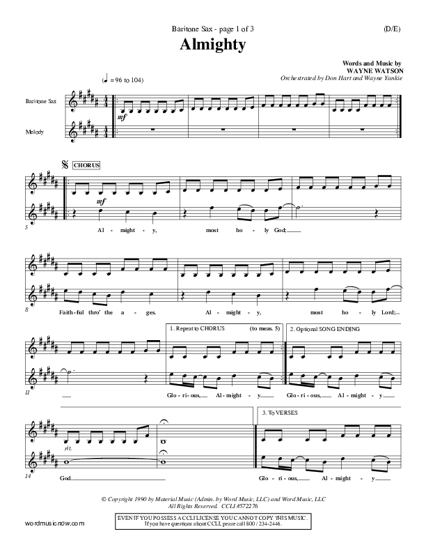 Almighty Bari Sax (Wayne Watson)