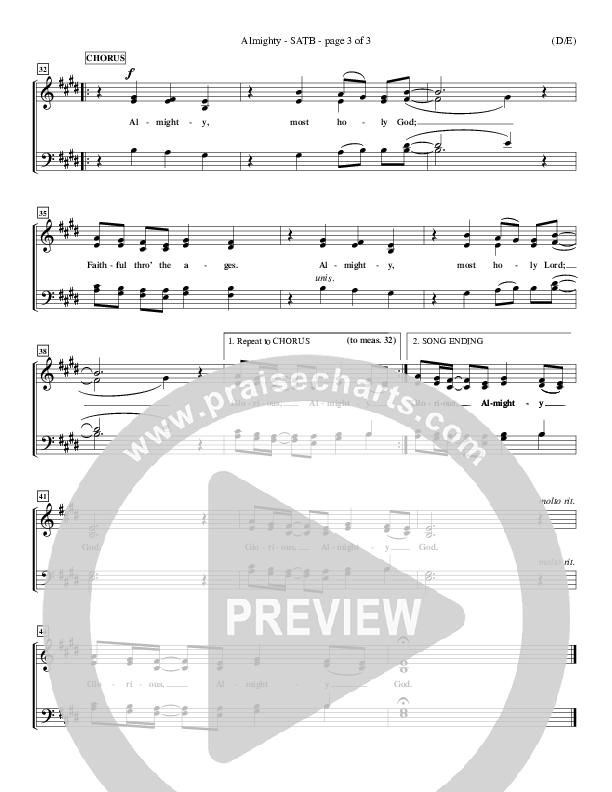 Almighty Choir Sheet (SATB) (Wayne Watson)