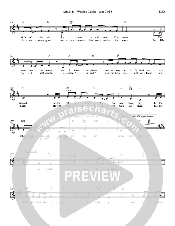 Almighty Lead Sheet (Wayne Watson)