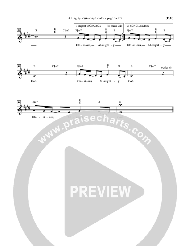 Almighty Lead Sheet (Wayne Watson)