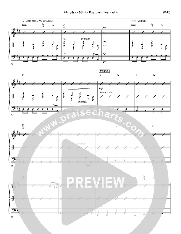 Almighty Rhythm Chart (Wayne Watson)