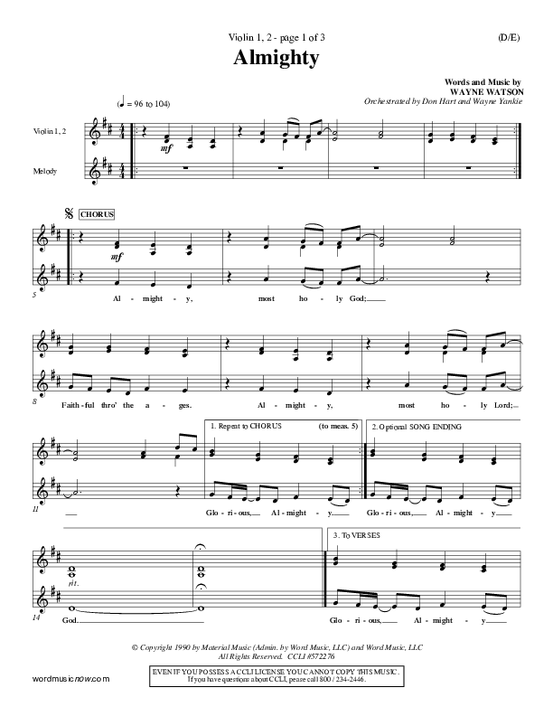 Almighty Violin 1/2 (Wayne Watson)