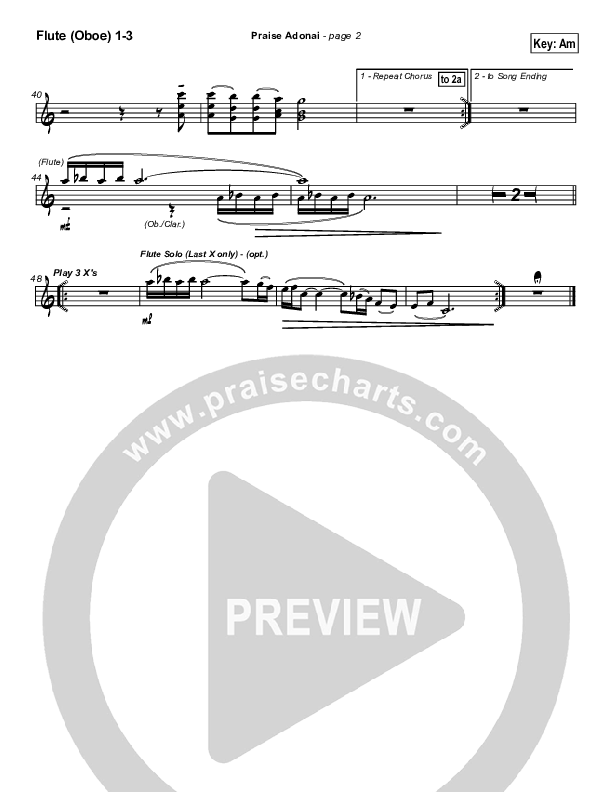 Praise Adonai Flute/Oboe 1/2/3 (Paul Baloche)