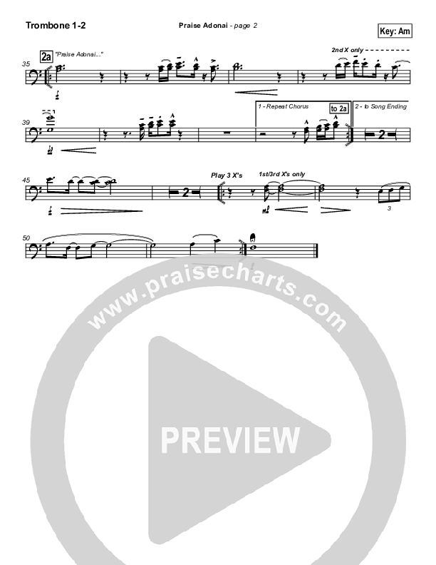 Praise Adonai Trombone 1/2 (Paul Baloche)