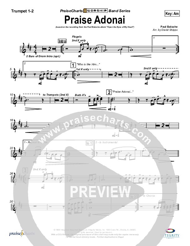 Praise Adonai Trumpet 1,2 (Paul Baloche)