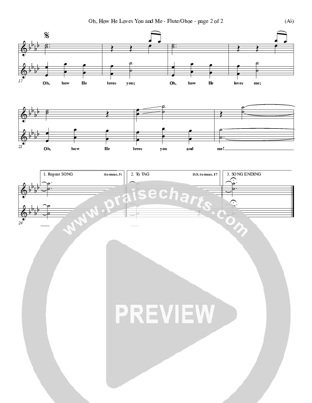 Oh How He Loves You And Me Flute/Oboe (Kurt Kaiser)