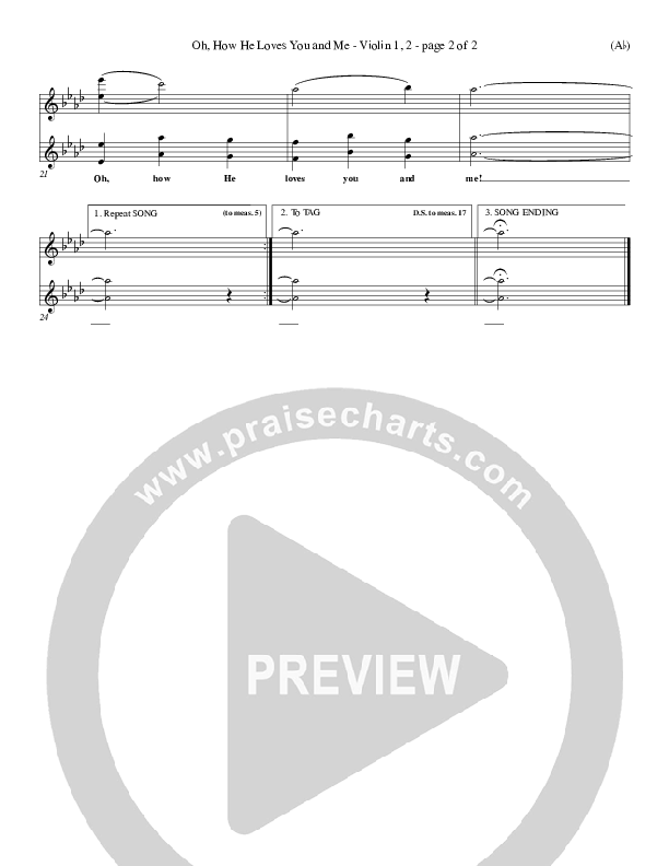 Oh How He Loves You And Me Violin 1/2 (Kurt Kaiser)