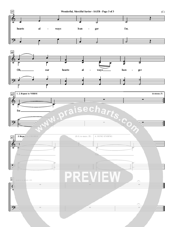 Wonderful Merciful Savior Choir Sheet (SATB) (Eric Wyse)