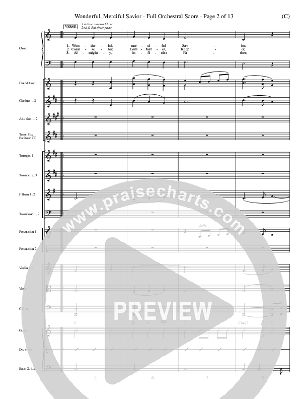 Wonderful Merciful Savior Conductor's Score (Eric Wyse)
