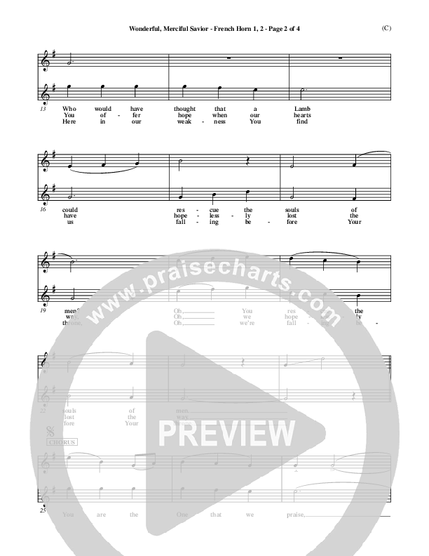 Wonderful Merciful Savior French Horn 1/2 (Eric Wyse)