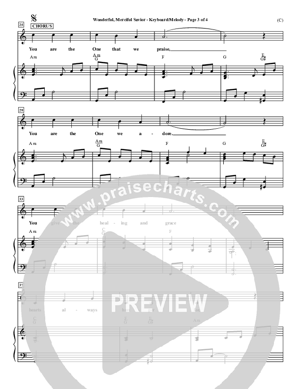 Wonderful Merciful Savior Piano Sheet (Eric Wyse)