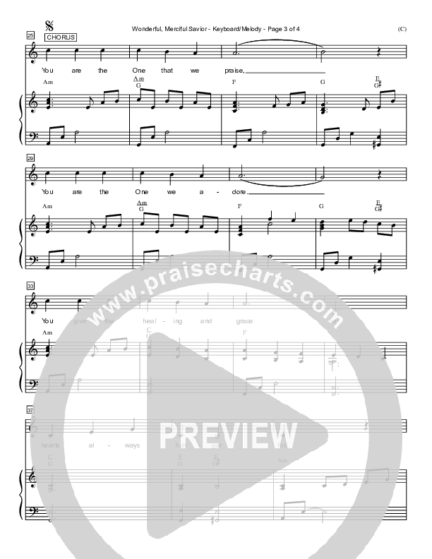 Wonderful Merciful Savior Lead Sheet (Eric Wyse)