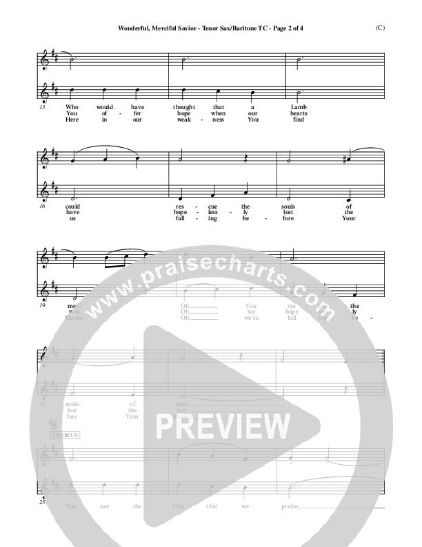 Wonderful Merciful Savior Tenor Sax 2 (Eric Wyse)