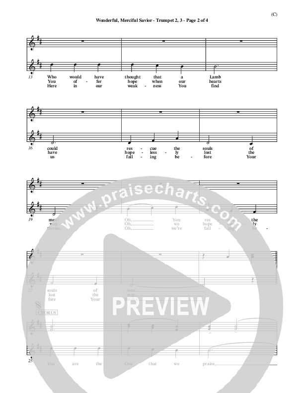 Wonderful Merciful Savior Trumpet 2/3 (Eric Wyse)