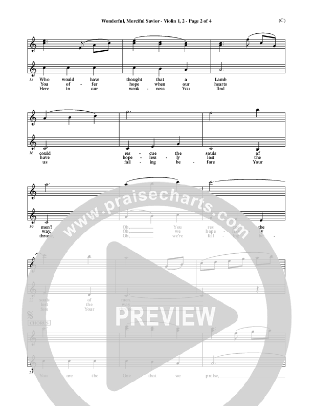 Wonderful Merciful Savior Violin 1/2 (Eric Wyse)