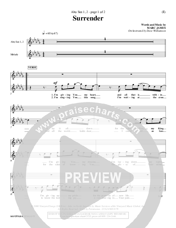 Surrender Alto Sax 1/2 (Marc James)