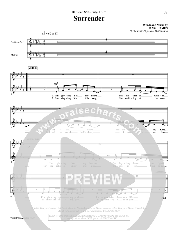 Surrender Bari Sax (Marc James)