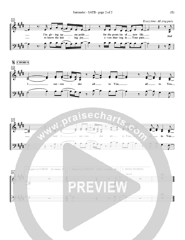 Surrender Choir Sheet (SATB) (Marc James)