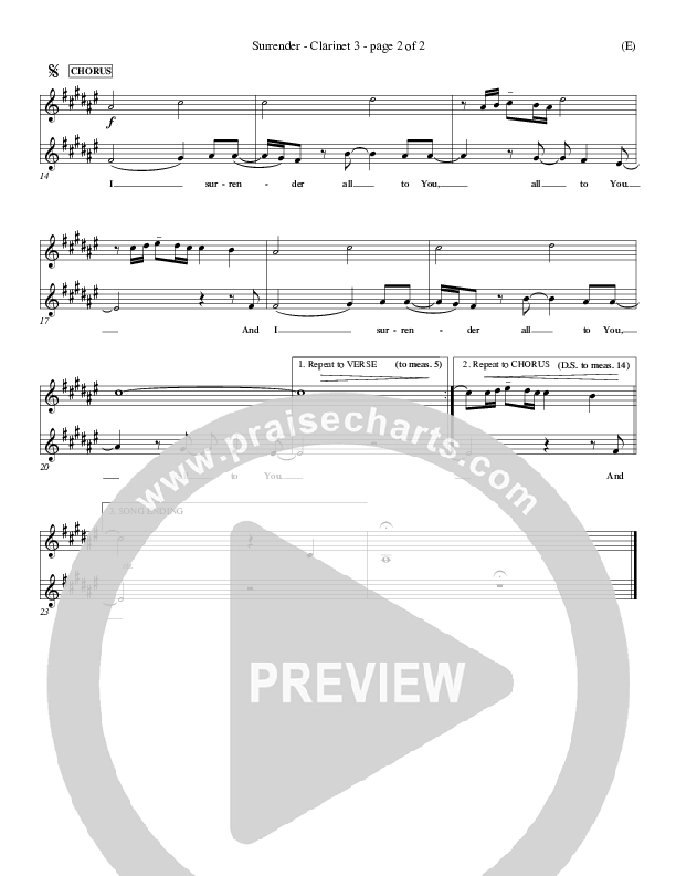 Surrender Clarinet 3 (Marc James)