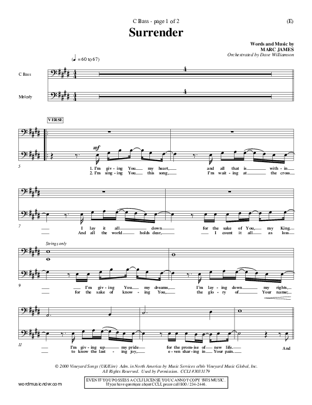 Surrender Contrabass (Marc James)