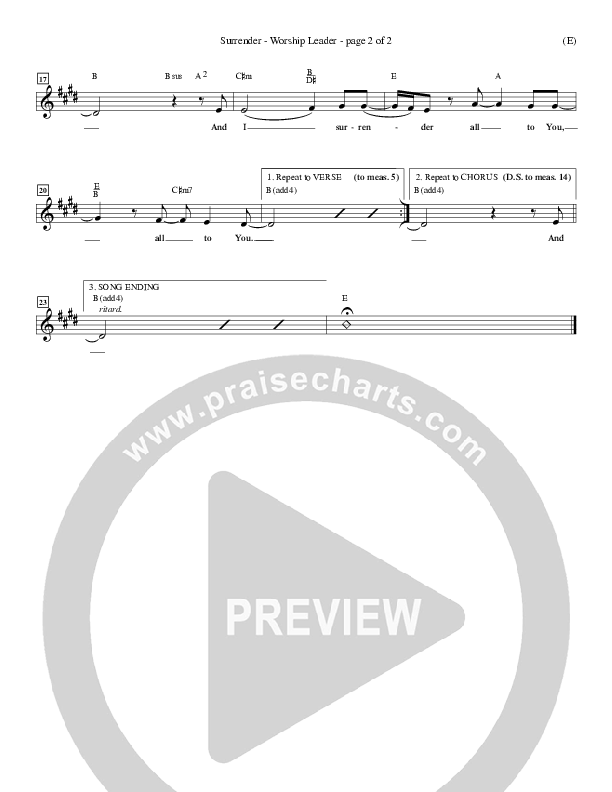 Surrender Lead Sheet (Marc James)