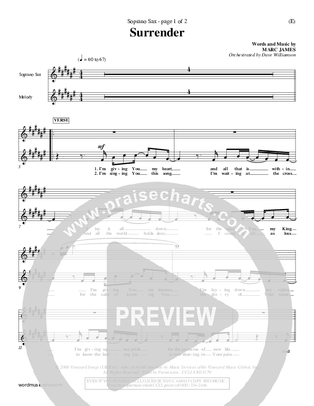 Surrender Soprano Sax (Marc James)