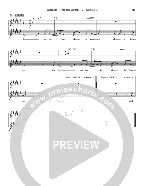 Surrender Tenor Sax/Baritone T.C. (Marc James)