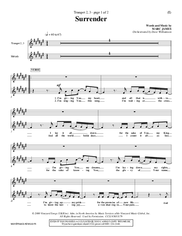 Surrender Trumpet 2/3 (Marc James)