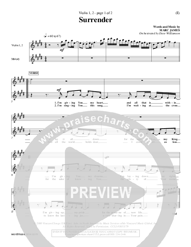 Surrender Violin 1/2 (Marc James)