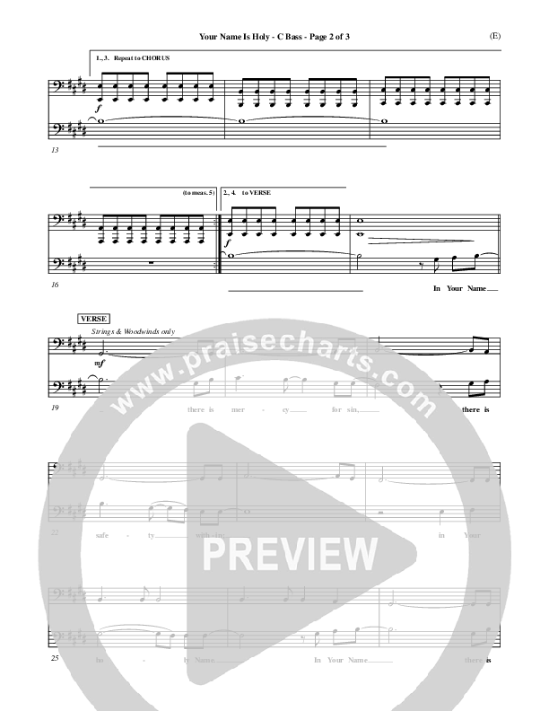 Your Name Is Holy Contrabass (Brian Doerksen)