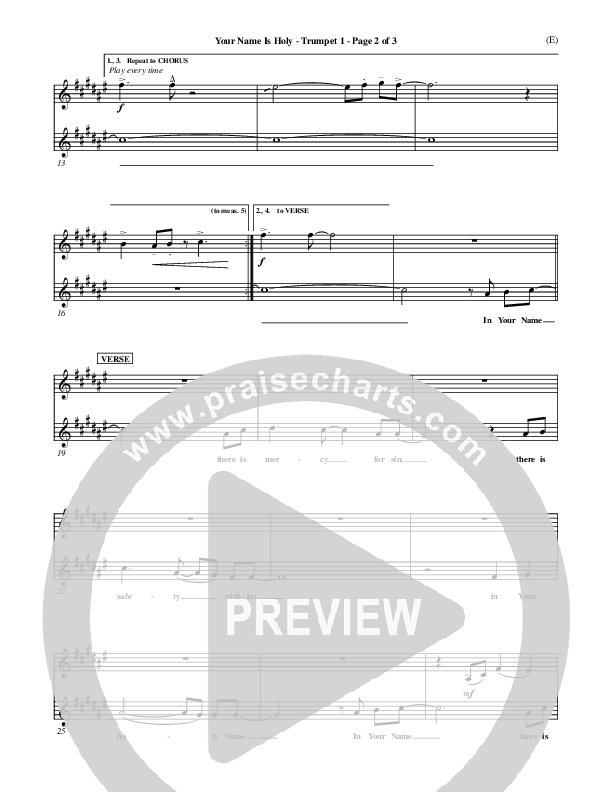 Your Name Is Holy Trumpet 1 (Brian Doerksen)