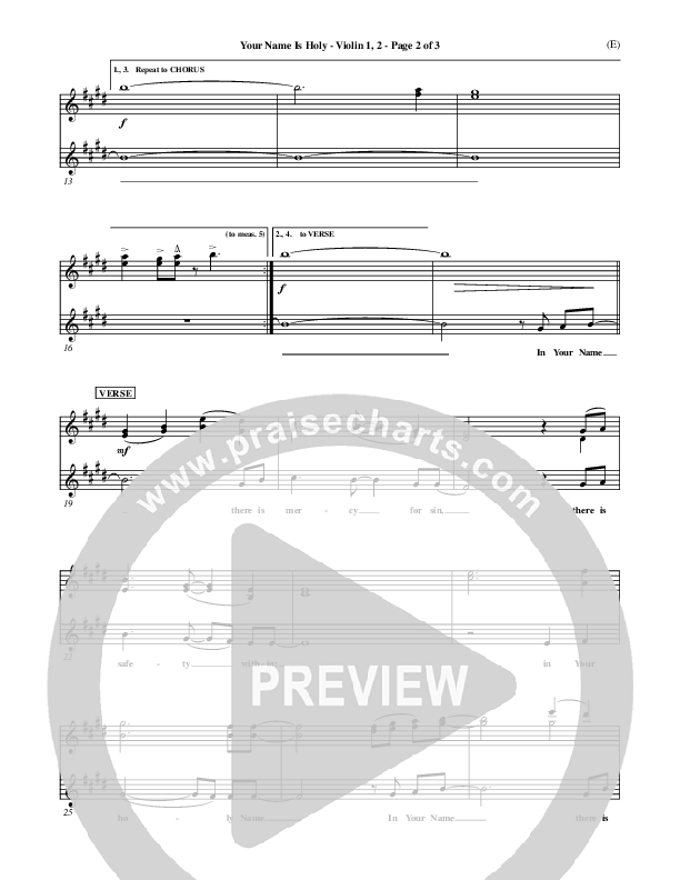 Your Name Is Holy Violin 1/2 (Brian Doerksen)