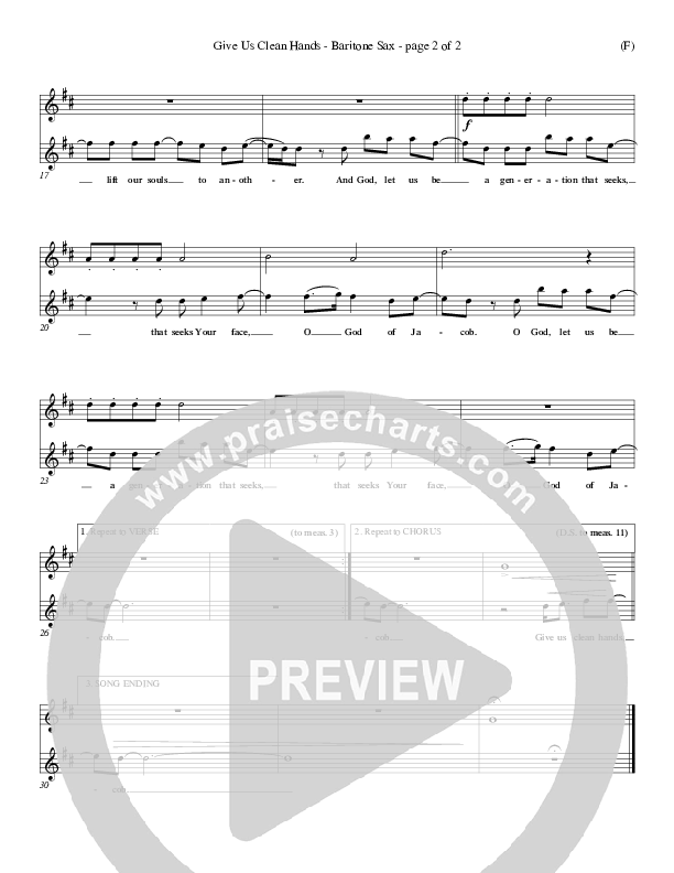 Give Us Clean Hands Bari Sax (Charlie Hall)