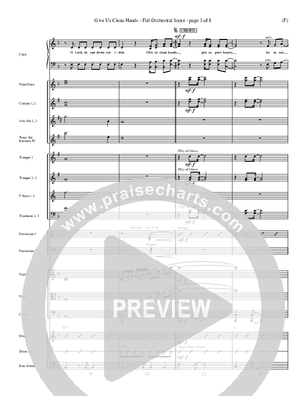 Give Us Clean Hands Conductor's Score (Charlie Hall)