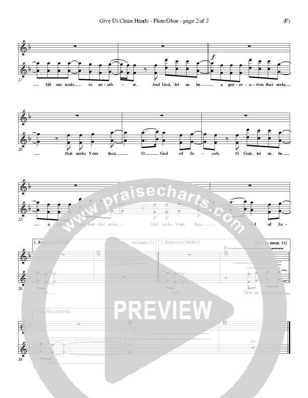 Give Us Clean Hands Flute/Oboe (Charlie Hall)