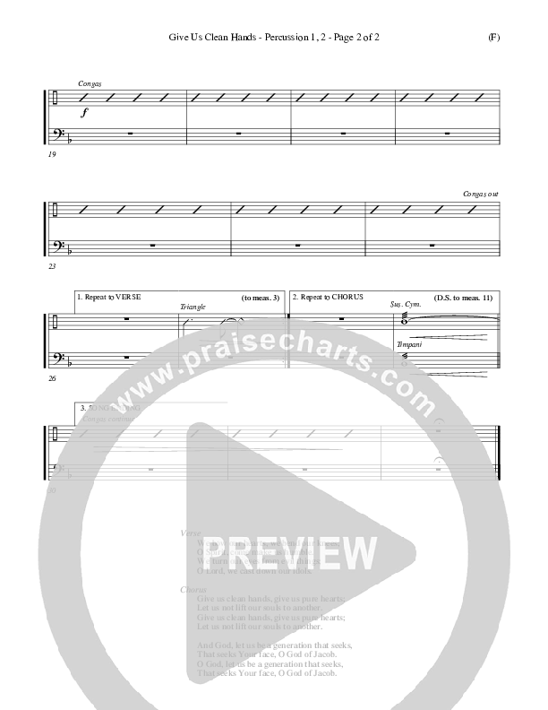 Give Us Clean Hands Percussion 1/2 (Charlie Hall)