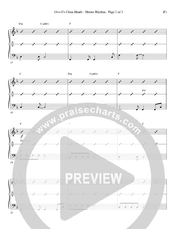 Give Us Clean Hands Rhythm Chart (Charlie Hall)