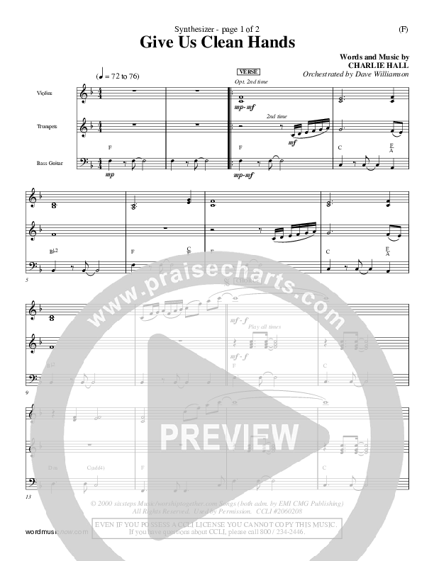 Give Us Clean Hands Synth (Charlie Hall)