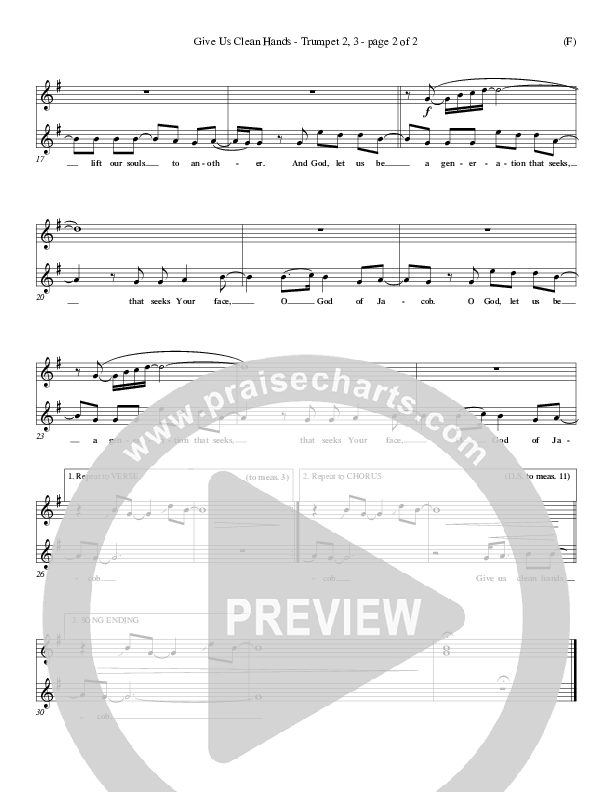 Give Us Clean Hands Trumpet 2/3 (Charlie Hall)