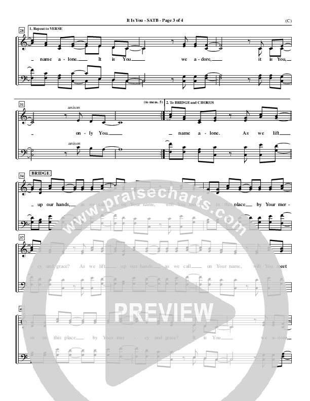 It Is You Choir Vocals (SATB) (Newsboys)