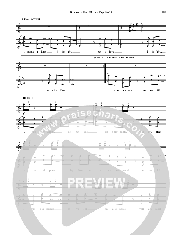 It Is You Flute/Oboe (Newsboys)