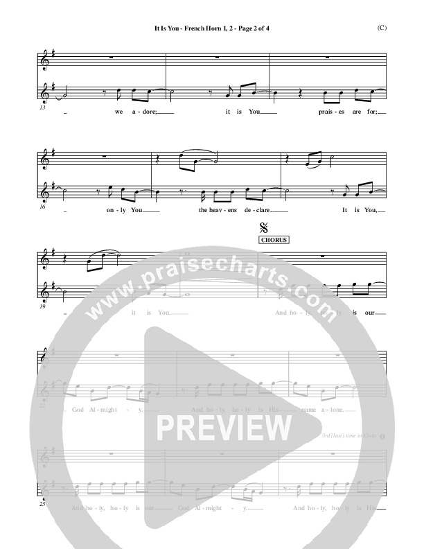 It Is You French Horn 1/2 (Newsboys)