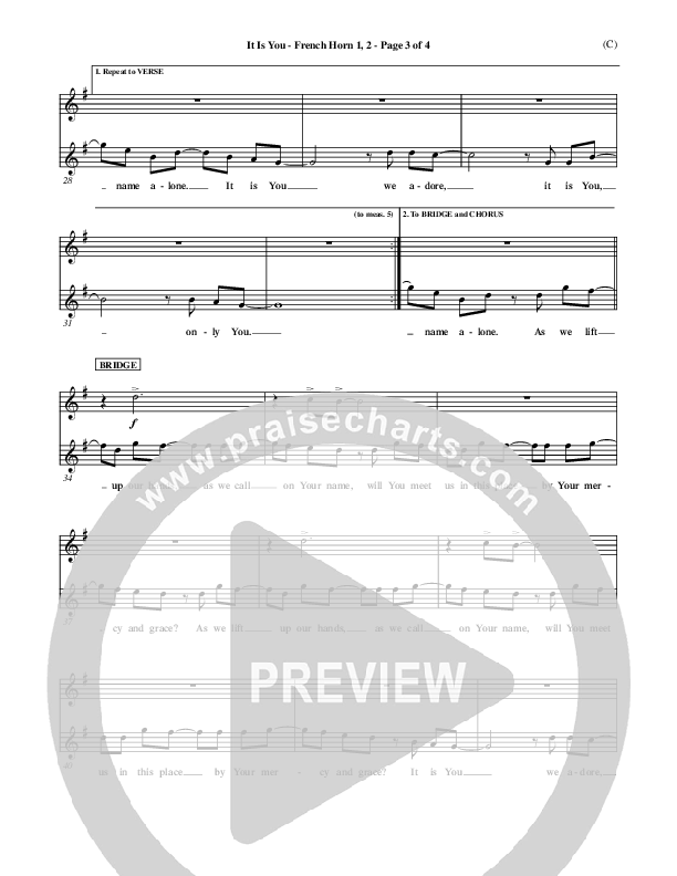 It Is You French Horn 1/2 (Newsboys)