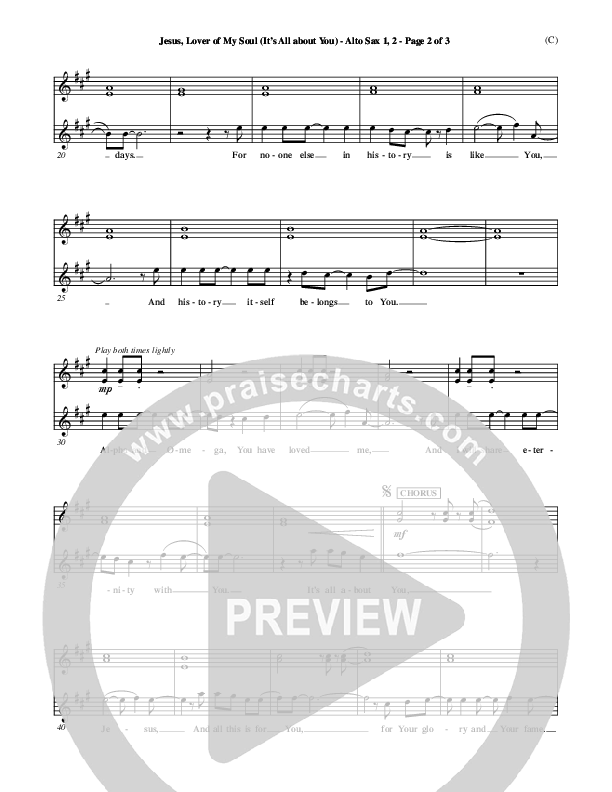 Jesus Lover of My Soul (It's All About You) Alto Sax (Paul Oakley)