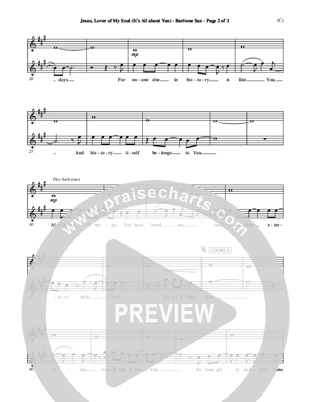 Jesus Lover of My Soul (It's All About You) Bari Sax (Paul Oakley)