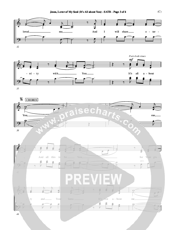 Jesus Lover of My Soul (It's All About You) Choir Sheet (SATB) (Paul Oakley)