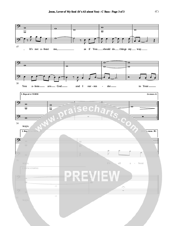 Jesus Lover of My Soul (It's All About You) Contrabass (Paul Oakley)