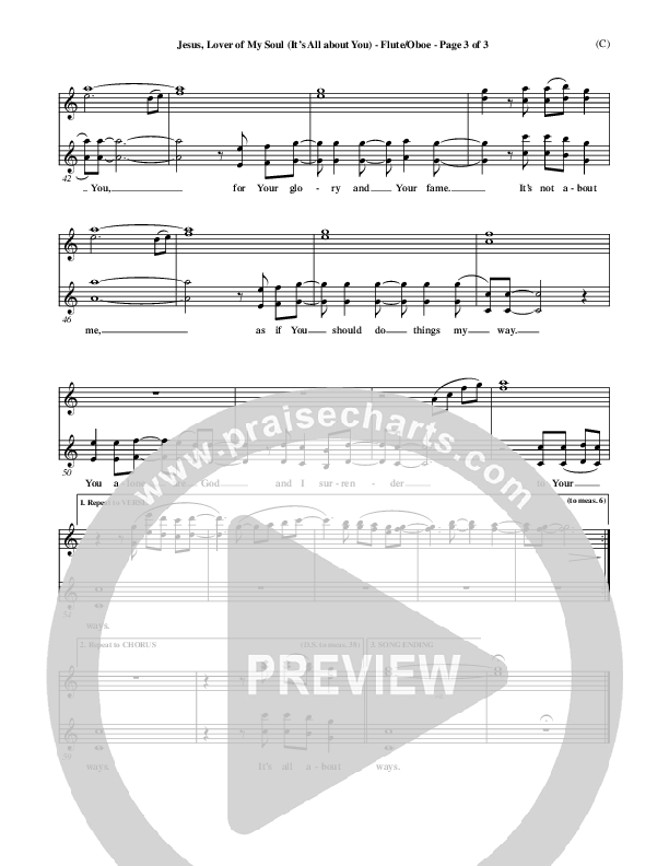 Jesus Lover of My Soul (It's All About You) Flute/Oboe (Paul Oakley)