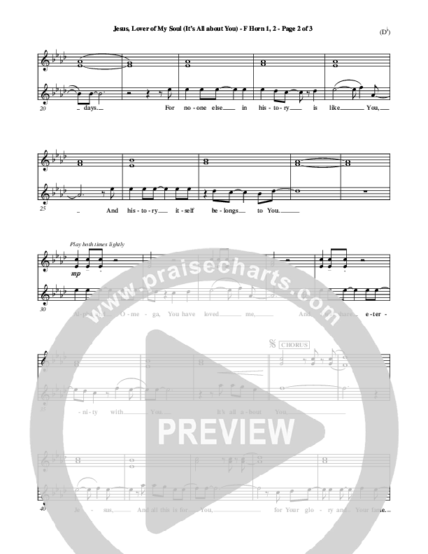 Jesus Lover of My Soul (It's All About You) French Horn (Paul Oakley)